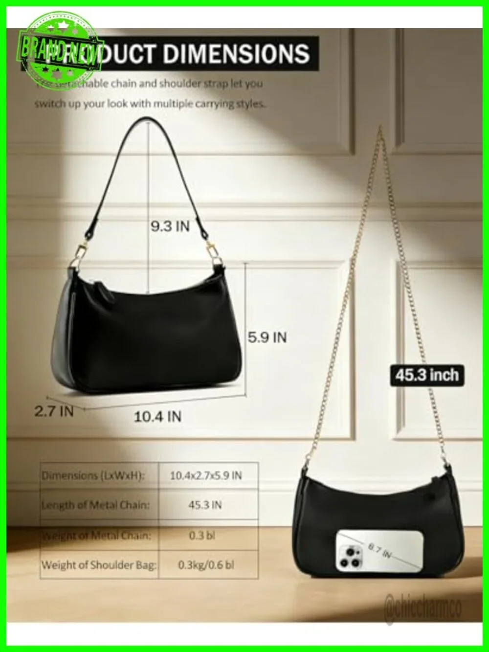 PU Leather Shoulder Bag Clutch Tote Hobo Handbag Crossbody Purse